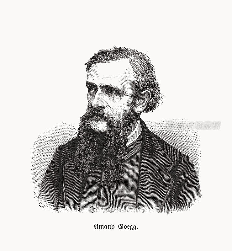 Amand Geogg(1820-1897)，德国记者和民主主义者，木刻作品，1893年出版